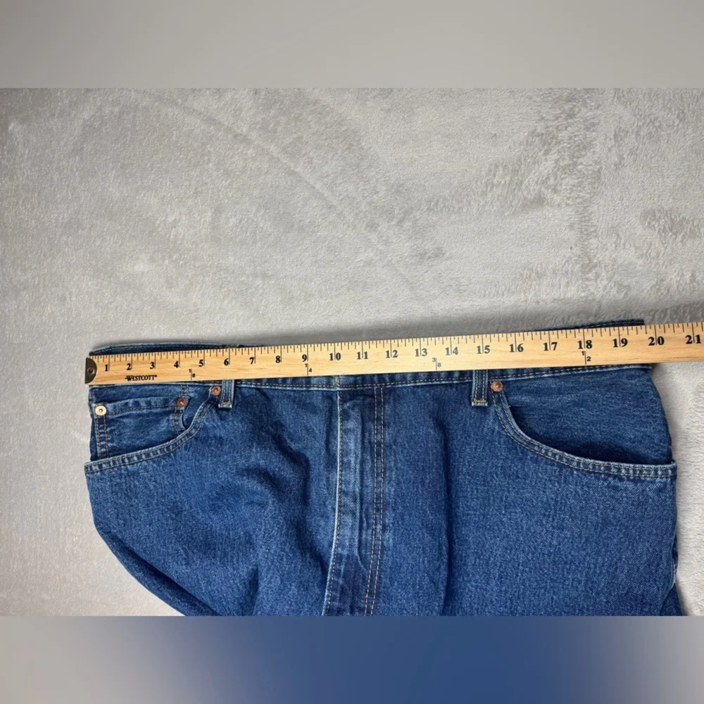 Levi’s Men’s 505 Regular Fit 100% Cotton Zip Fly Dark Stonewash Blue Jeans 44x34
